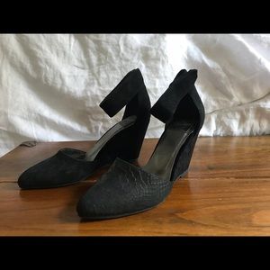 Jeffrey Campbell black suede wedge heels, 9